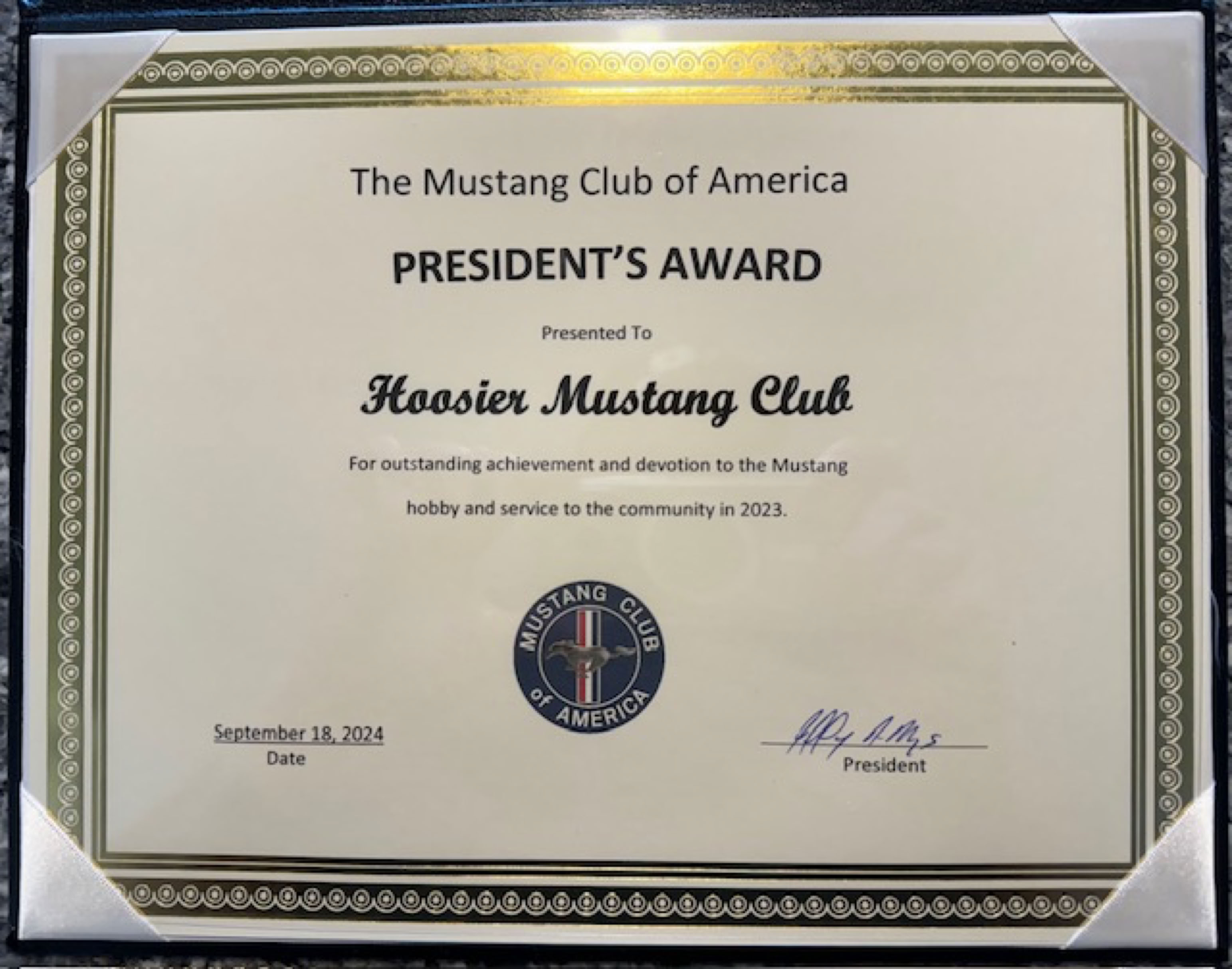 Mustang Club of America President's Award